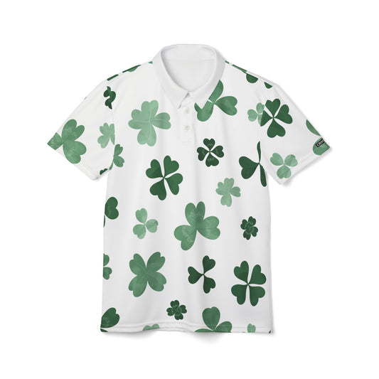 St. Patrick's Day Unisex Polo Shirt - Irish Clover Design